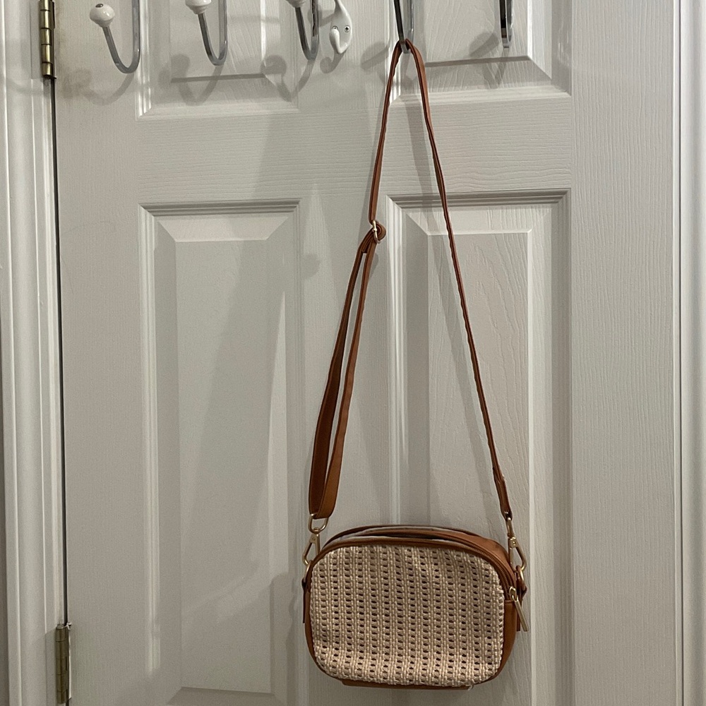 Stylish Tan and Brown Crossbody Bag